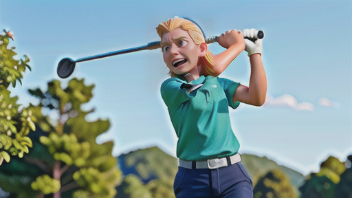 フライングエルボー気味のプロゴルファー