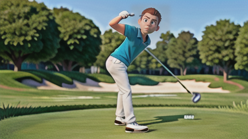 つま先上がり：左足寄りのアドレスとコンパクトなスイング