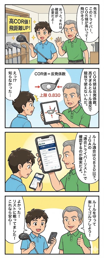 ゴルフクラブのCOR値:ルール適合ドライバーの見分け方