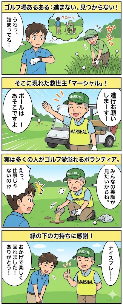 知ってる？ゴルフの縁の下の力持ち「マーシャル」