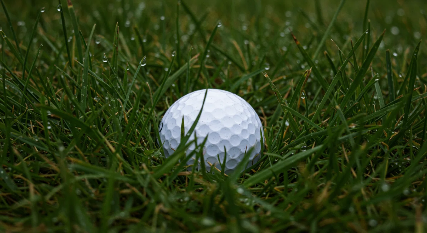 深いラフに埋まったゴルフボール