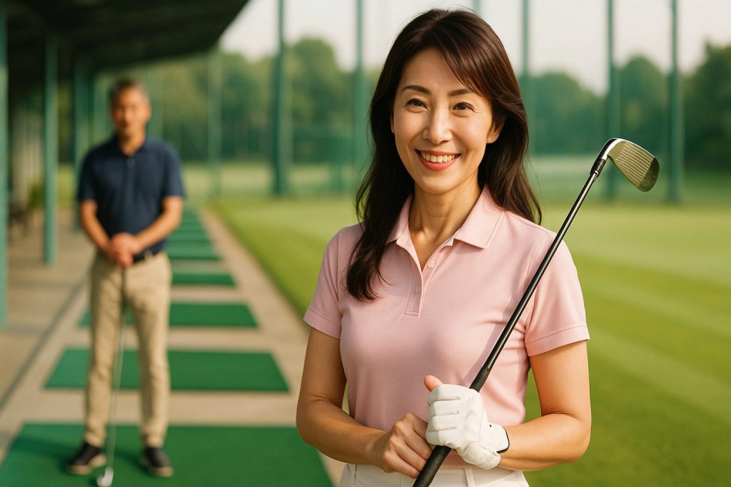 50代女性がゴルフスクールで輝く！不安を自信に変える完全スタートガイド50代女性がゴルフスクールで輝く様子
