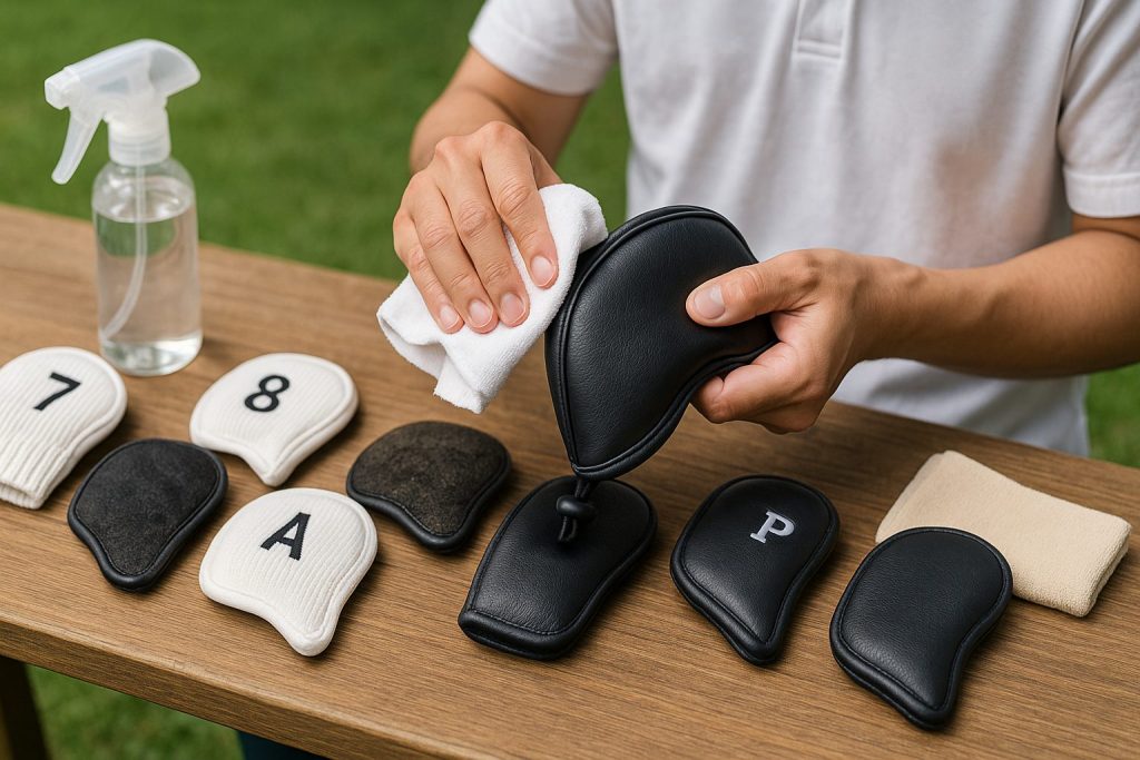 アイアンカバーのメンテナンスとお手入れ方法を撮影した実写写真