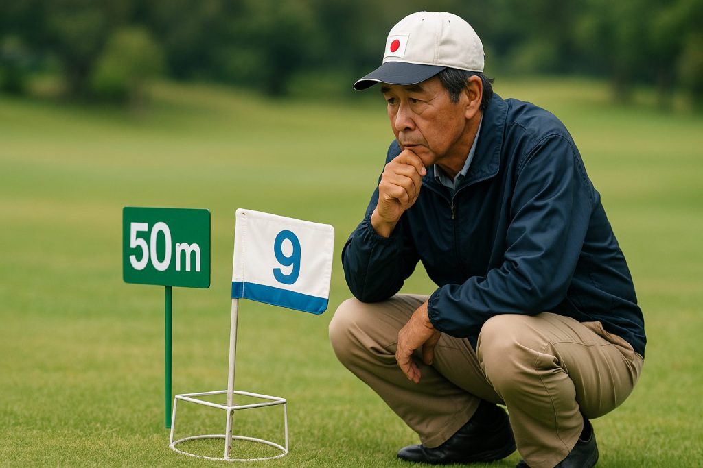 グランドゴルフコースでの50mホール攻略を戦略的に考える日本人プレイヤー