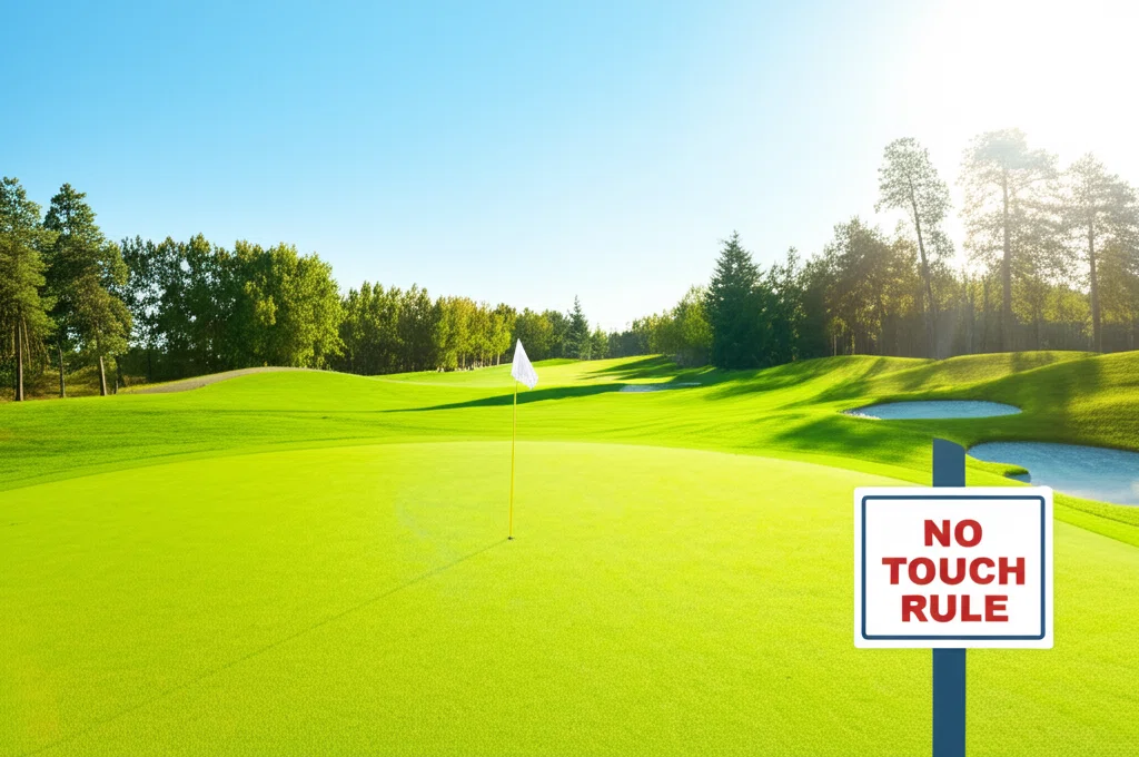 ゴルフコースでのノータッチルール説明イメージ