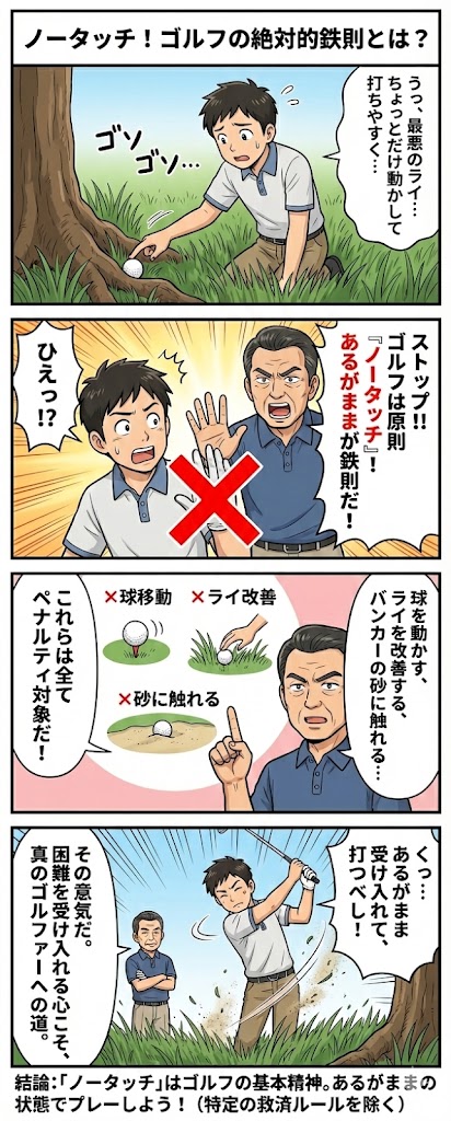 バンカーからペナルティエリアまで！ゴルフ「ノータッチ」場面別対処法