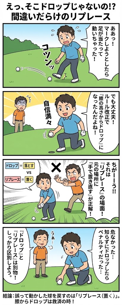 膝の高さからのドロップって知ってる?今さら聞けないゴルフのリリーフルール