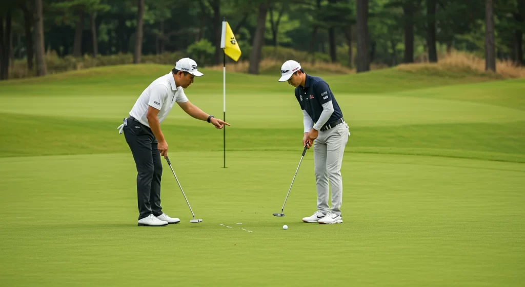 コースレッスンで高麗グリーンを学ぶ様子