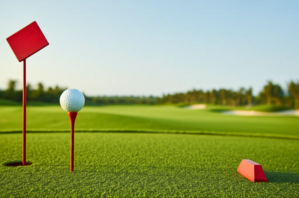 暫定球を打つシニアゴルファー