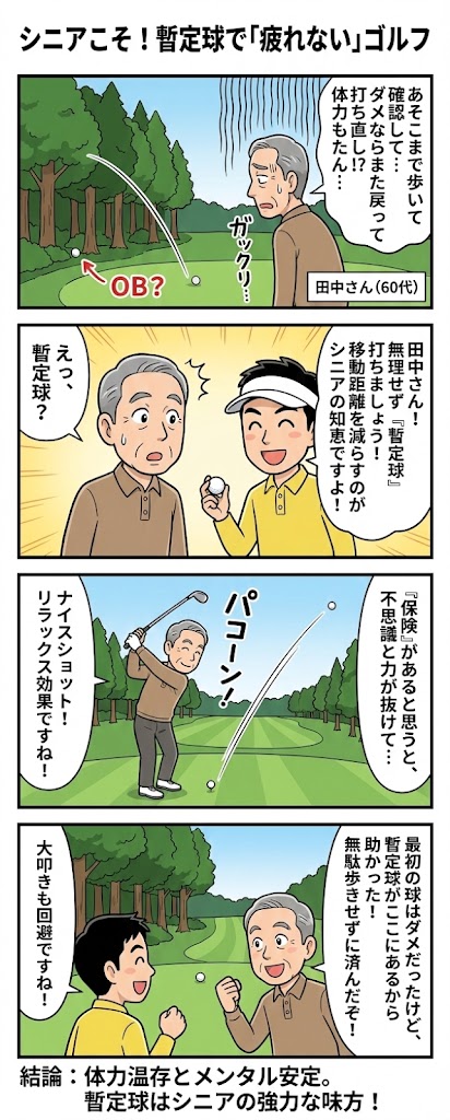 シニアゴルファー必見！暫定球活用で疲れずにスコアを縮める7つのコツ