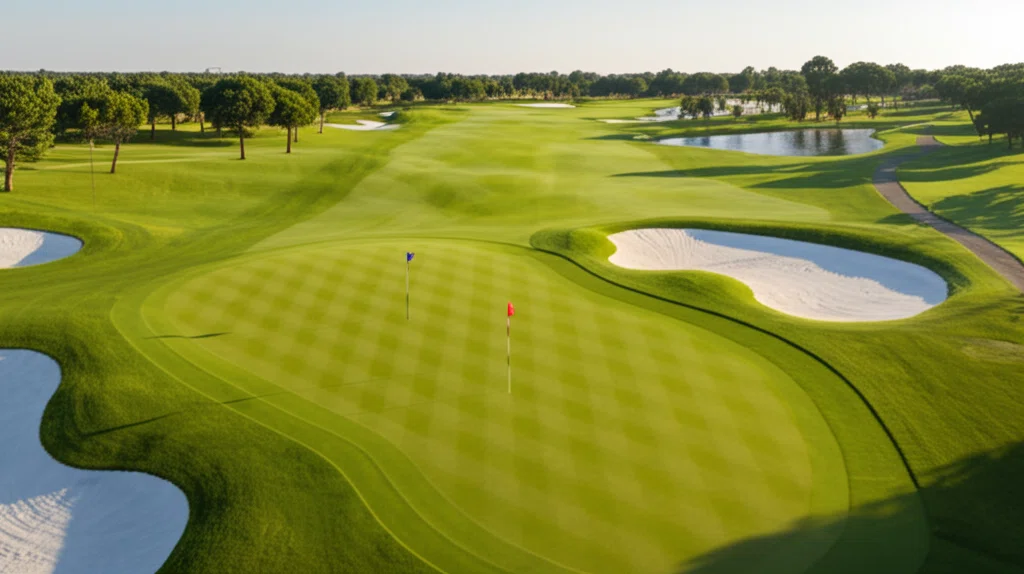 ゴルフコースでのヤーデージポスト活用シーン