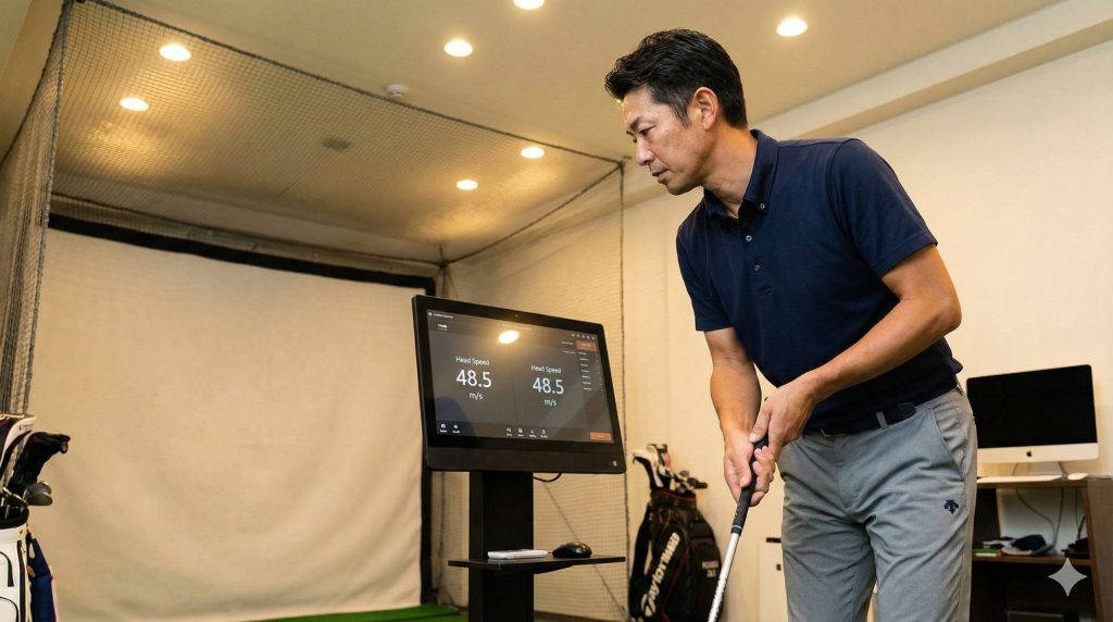 ヘッドスピード測定でシャフト適正を確認