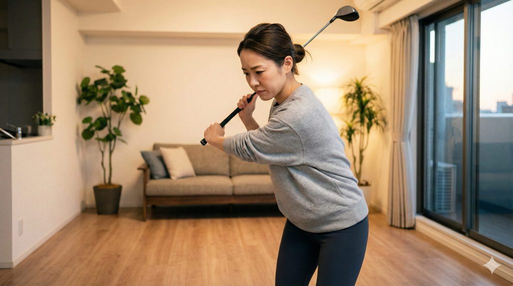 自宅での練習でスイングを安定させる