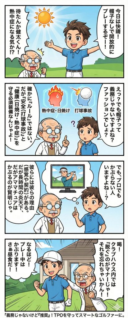 ゴルフで帽子は義務？プロもかぶらない真相と5つの必須マナー