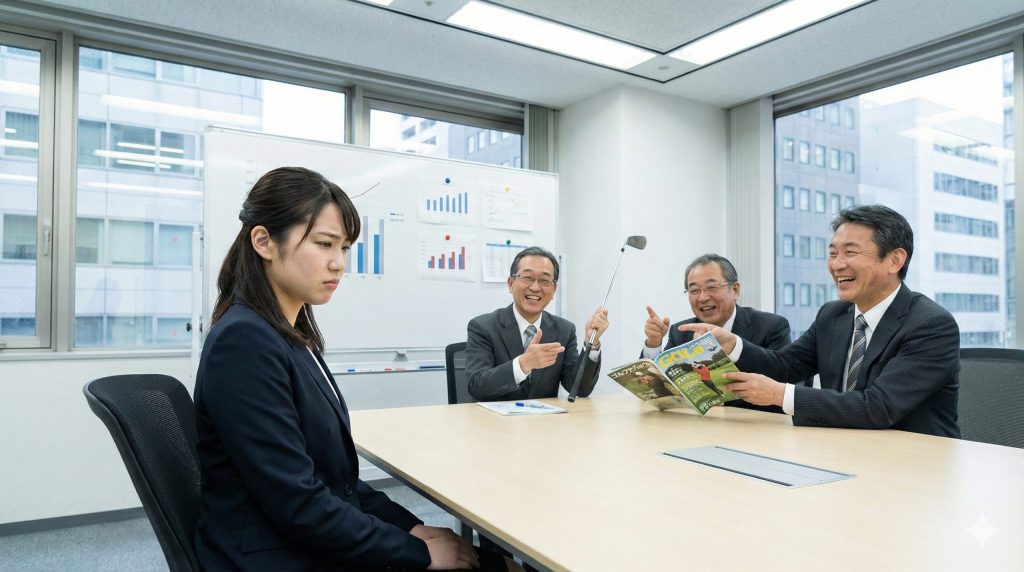 上司からゴルフを強要される若手社員のイメージ