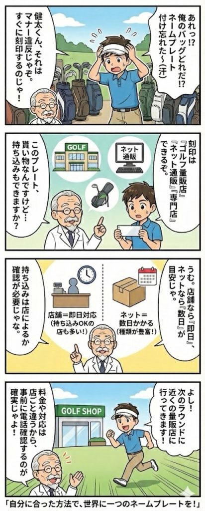ゴルフのネームプレート刻印はどこでできる？持ち込みOKの店舗・料金・即日対応まで徹底解説
