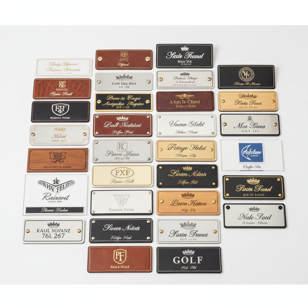 様々なデザインのゴルフネームプレート