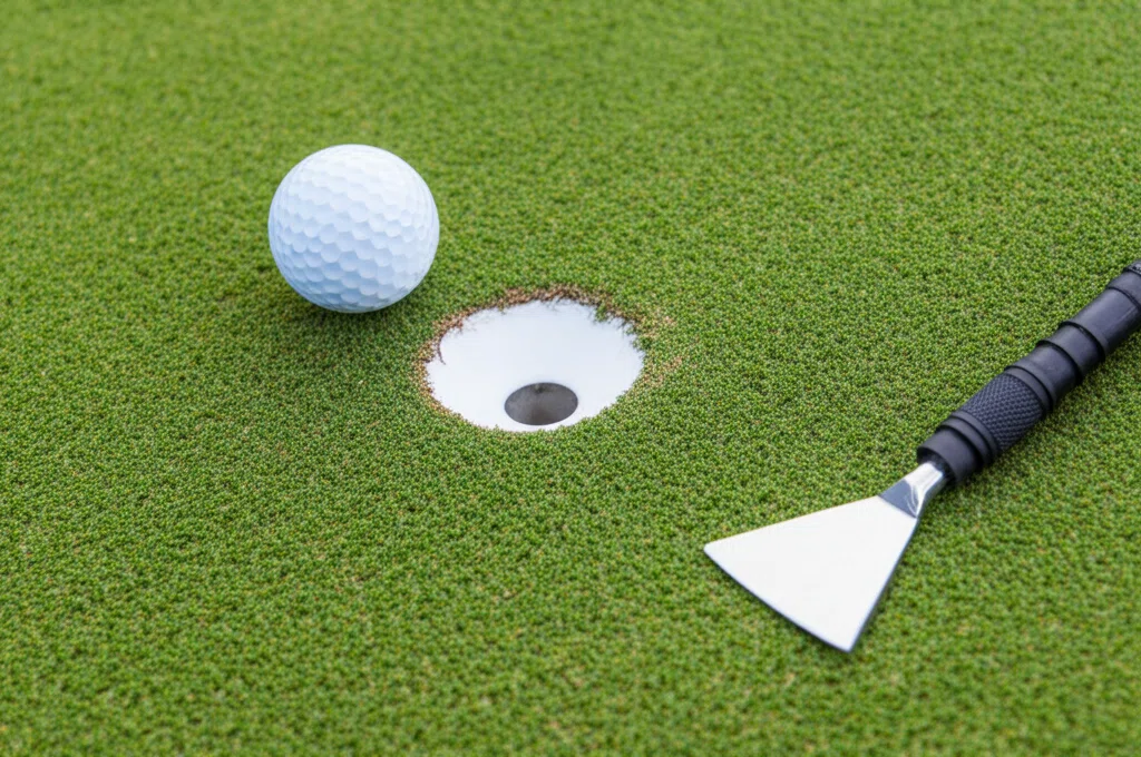 グリーン上のボールマークの写真