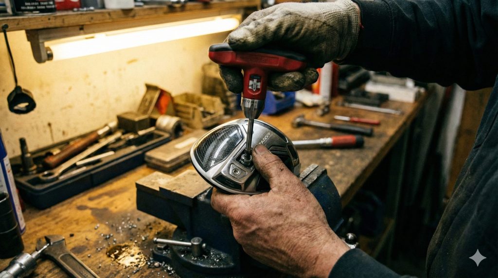 トルクレンチでウエイトを交換