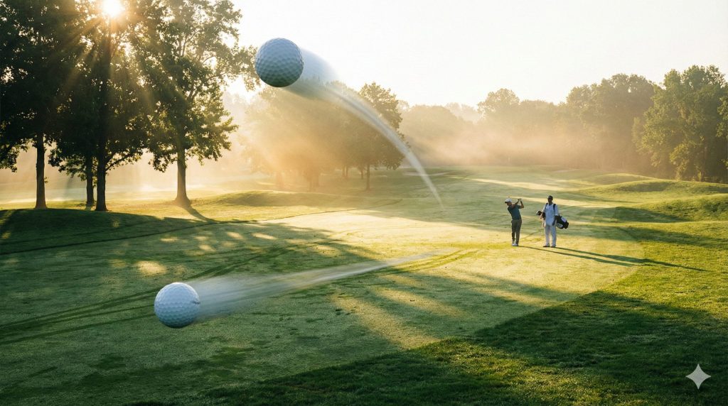 ロフト角・ライ角調整による弾道変化イメージ