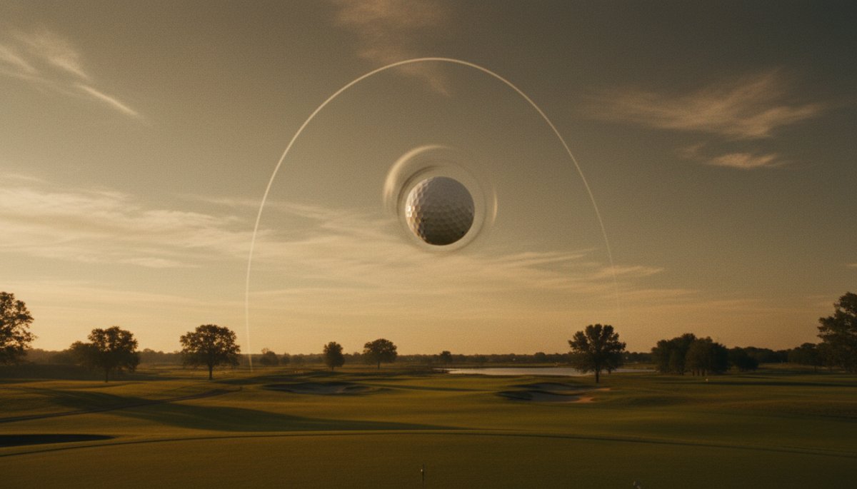 バックスピン過多による吹き上がり弾道のイメージ