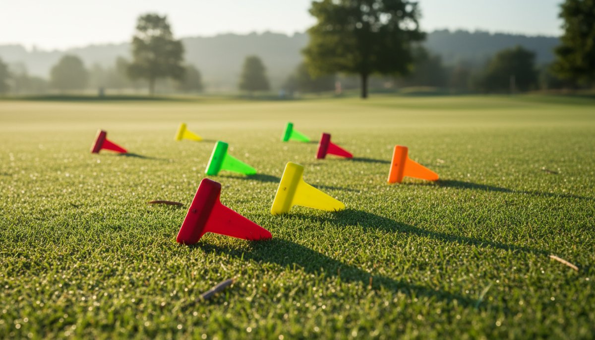 カラフルで視認性の高いゴルフマーカーの例