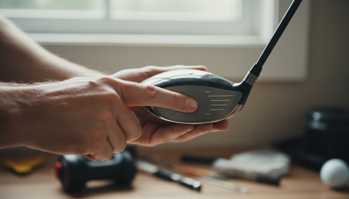 ゴルフクラブの点検作業