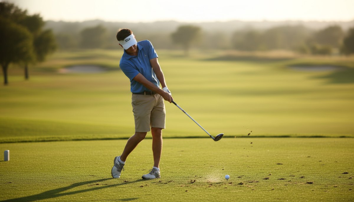 JPX921フォージドアイアンでショットを打つゴルファー