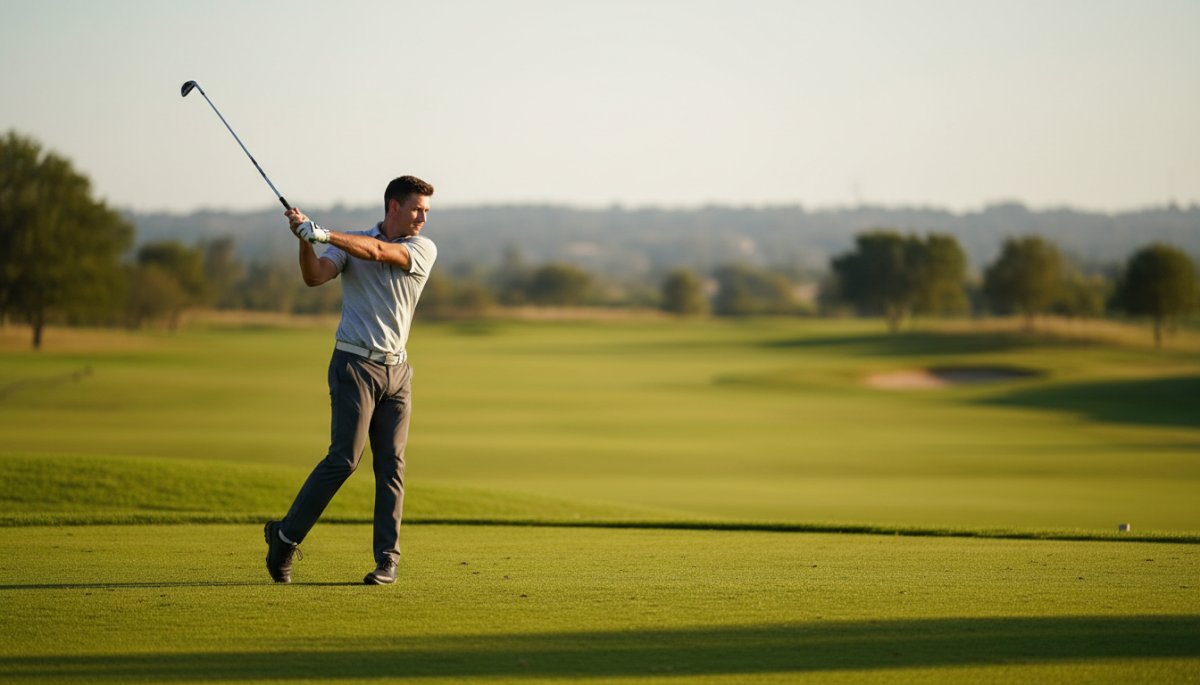ゴルフスイングの軌道が安定している様子