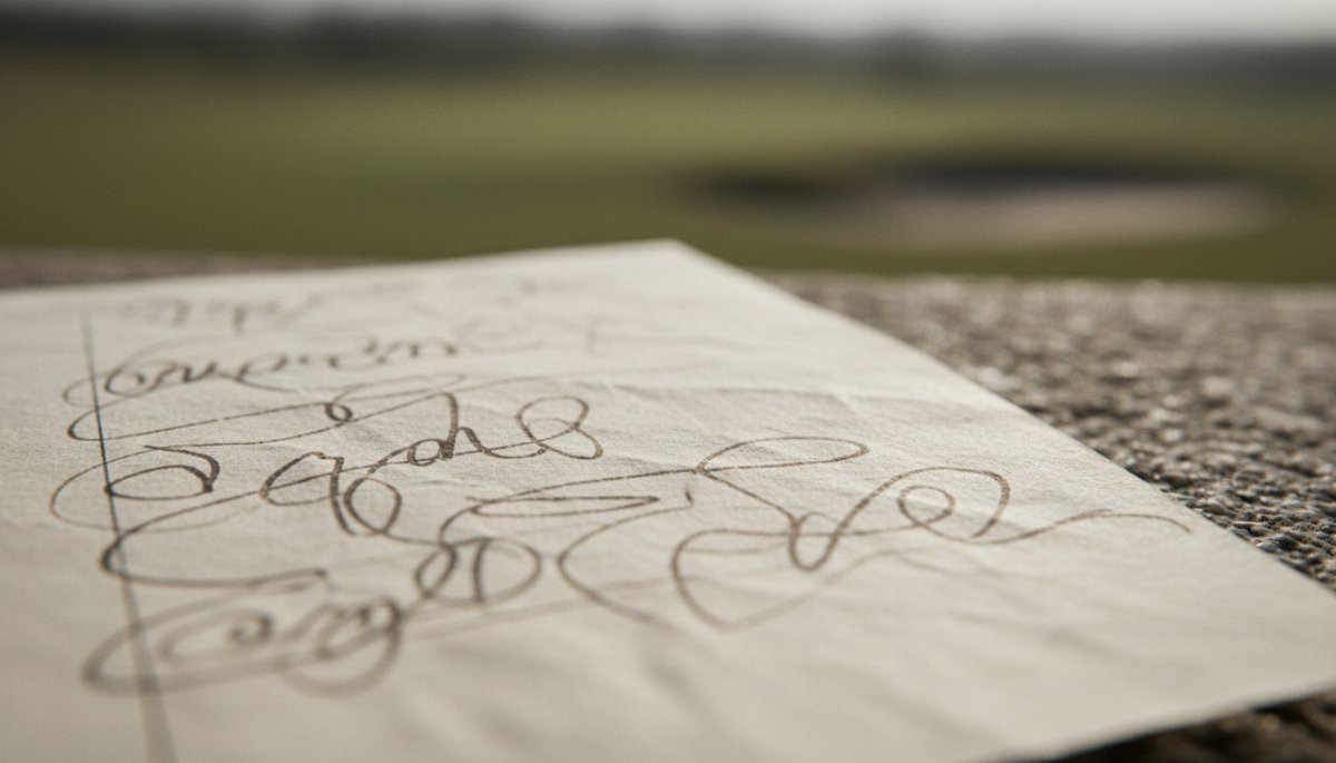 ゴルフスコアカードに記入されたダブルボギーの数字