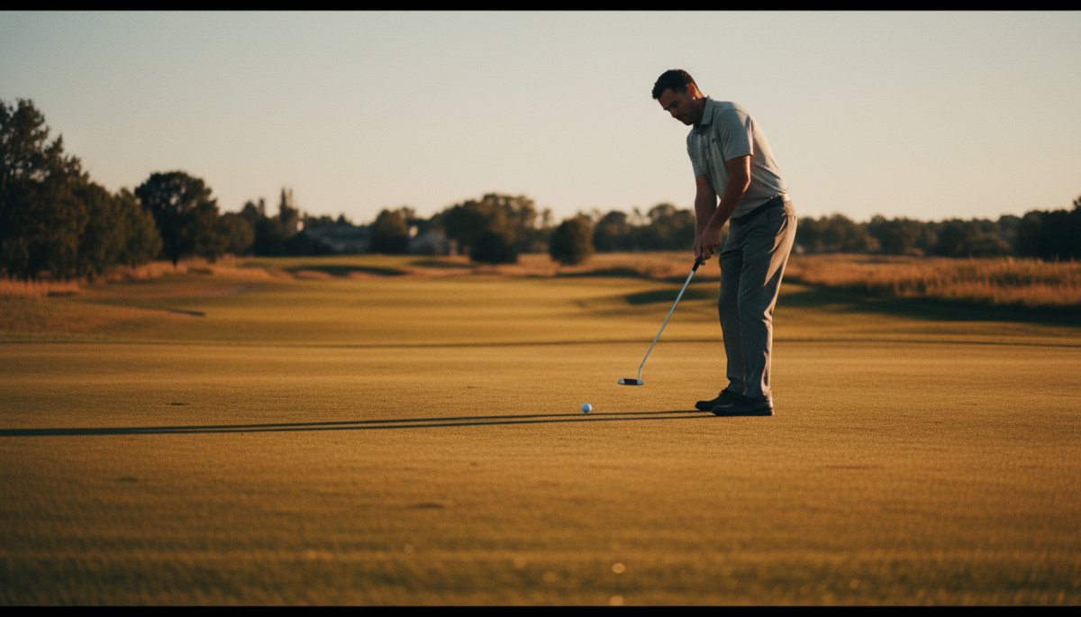 プロゴルファーがパッティングする様子を捉えた実写風画像