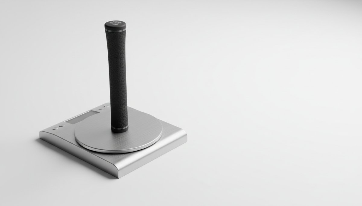 グリップの重さを測定する様子