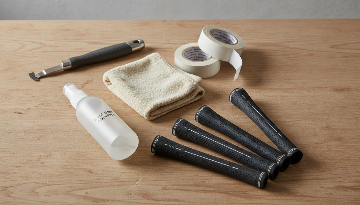 グリップ交換に必要な工具一式が揃った状態