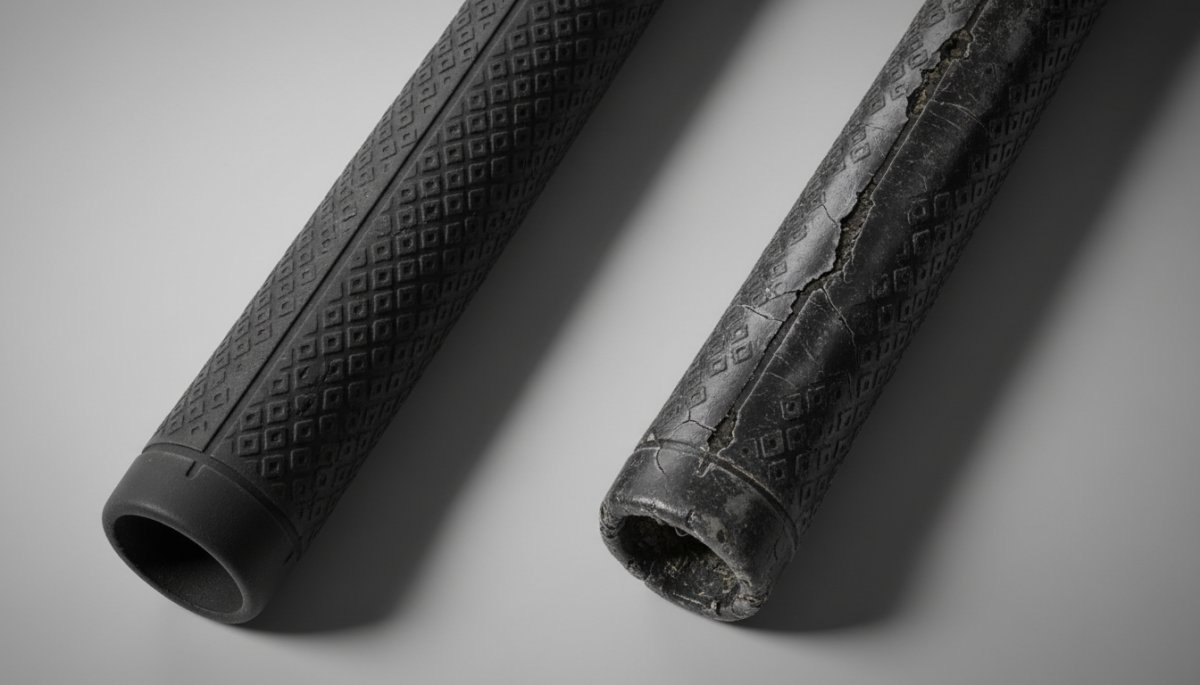 新品と使い古したゴルフグリップの比較