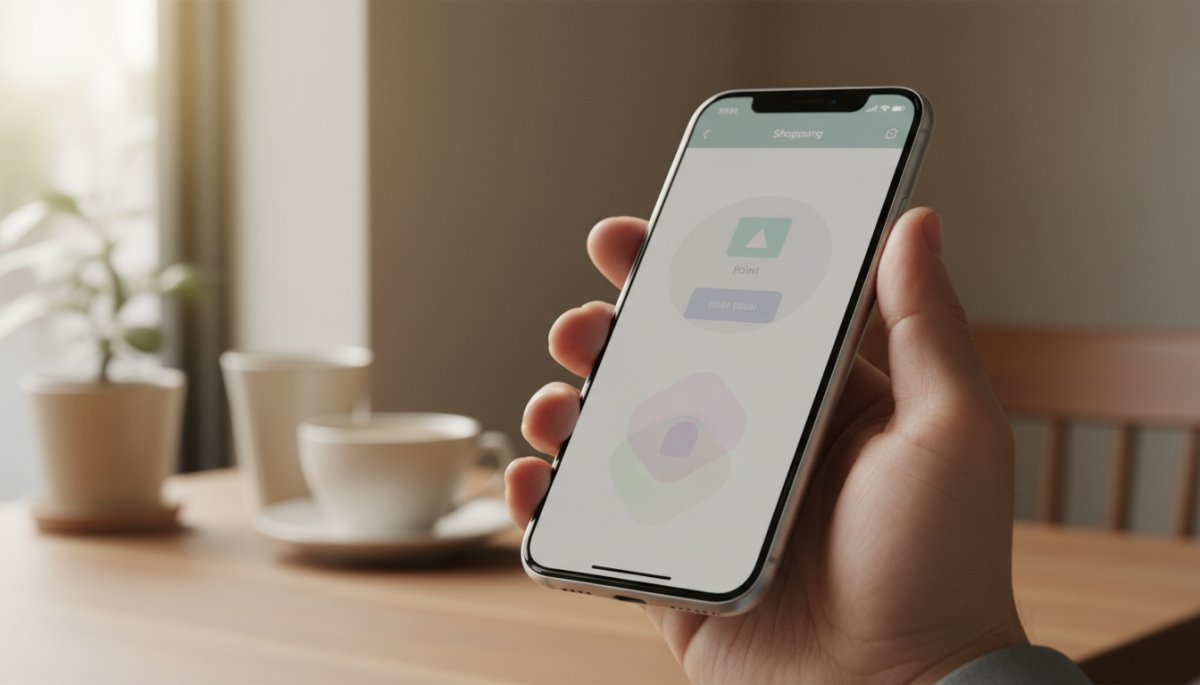 スマートフォンでポイント還元を確認する画面