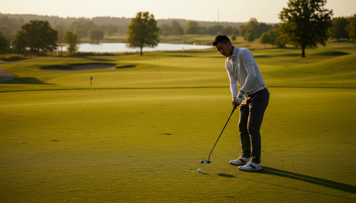 ラウンド中にL.A.B. Golfパターを使用するゴルファー