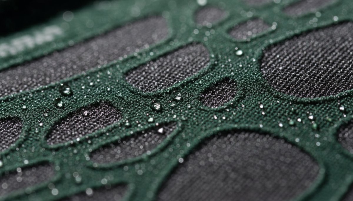 高機能ゴルフウェアの素材とディテールのイメージ