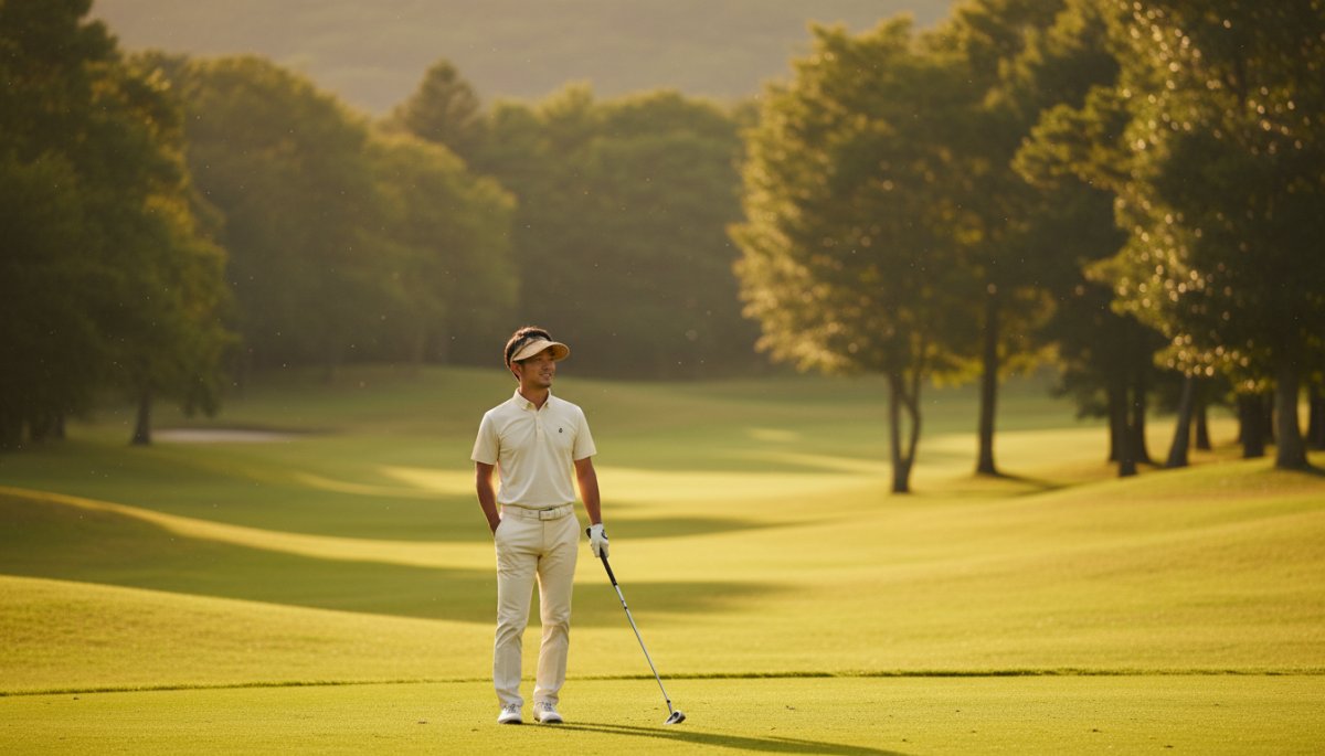 ゴルフコースでのウェアコーディネート例