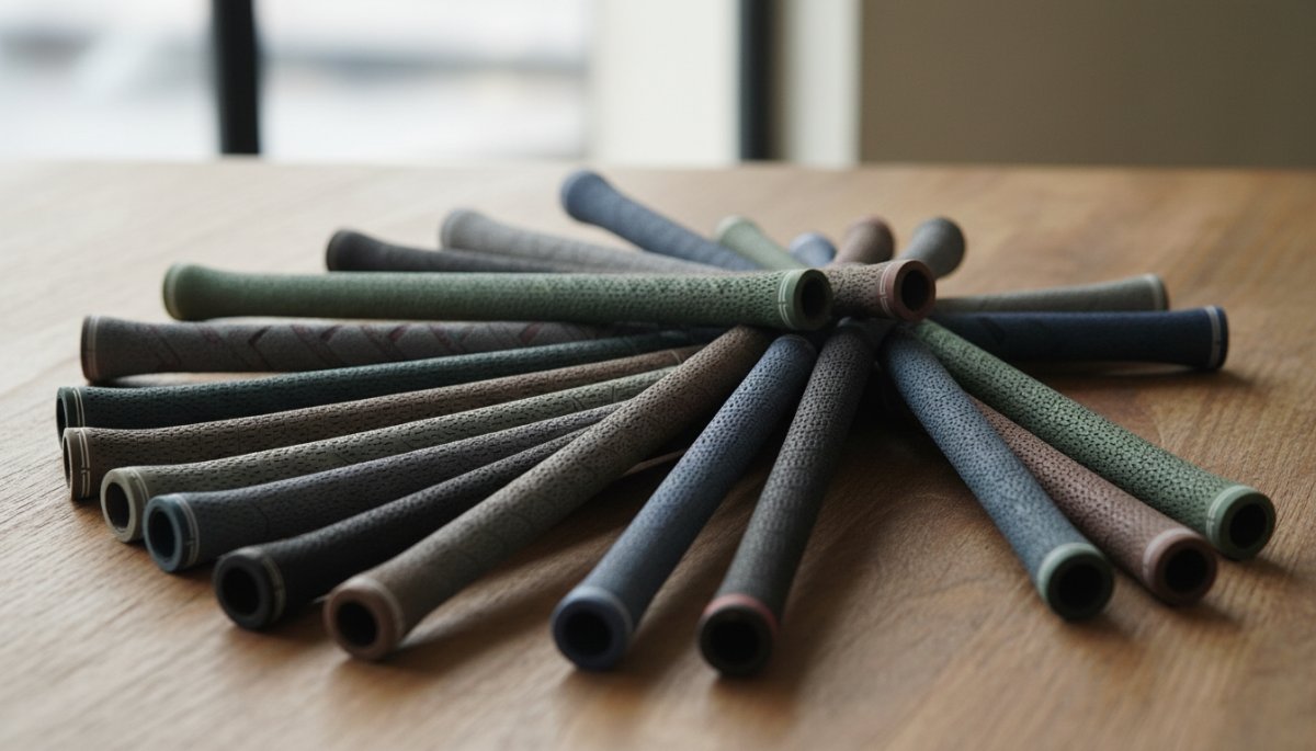 様々な種類のゴルフグリップと価格帯を示すイメージ