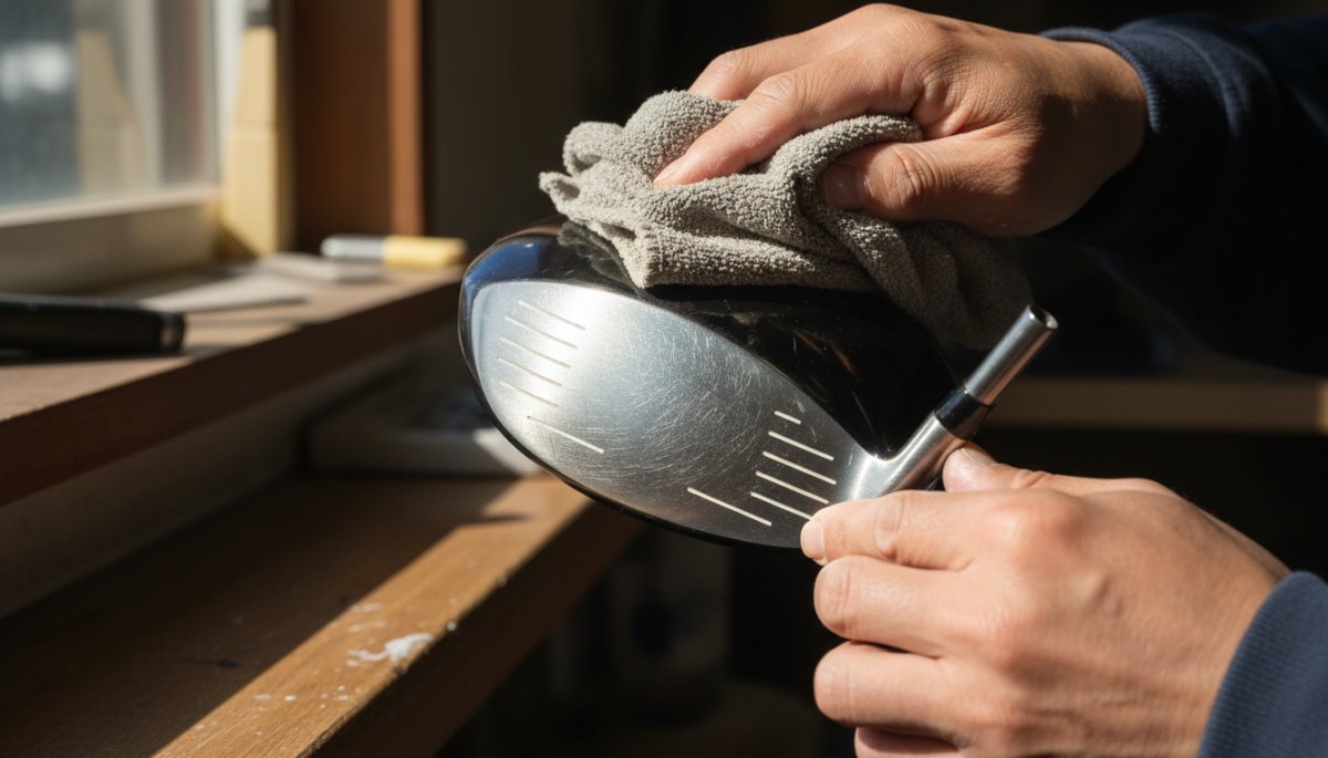 ソールの傷を磨く作業