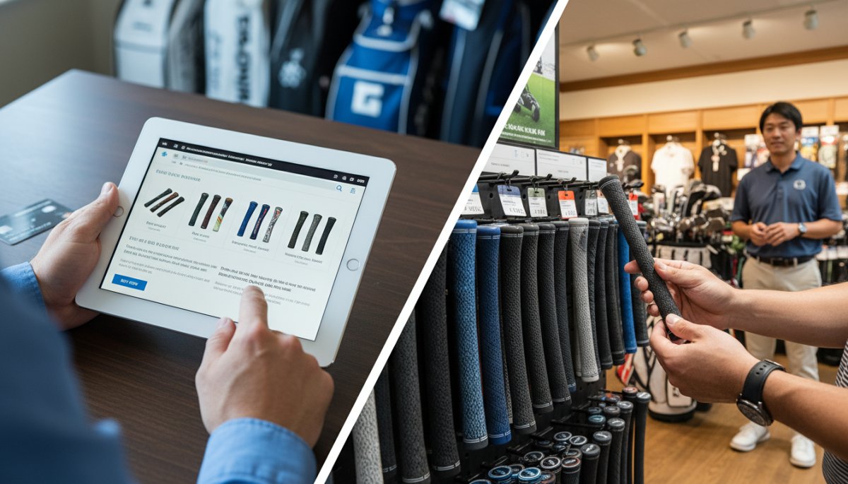 ゴルフグリップのオンライン購入と店舗購入の比較