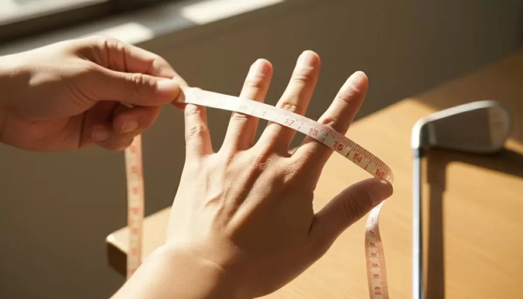 ゴルフグリップ選びのための手のサイズ測定方法