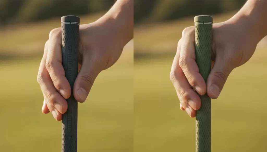 ゴルフグリップのバックライン有無による握り方の違い